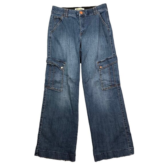 Democracy Women's Ab Technology Cargo Utility Pocket Wide Leg Jeans Size 8 - Picture 1 of 7